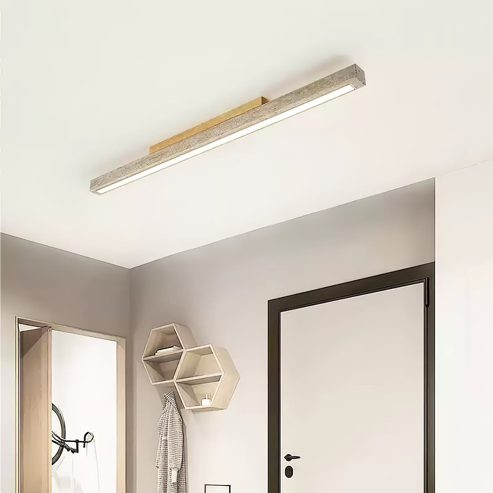 Travertine Column Ceiling Light
