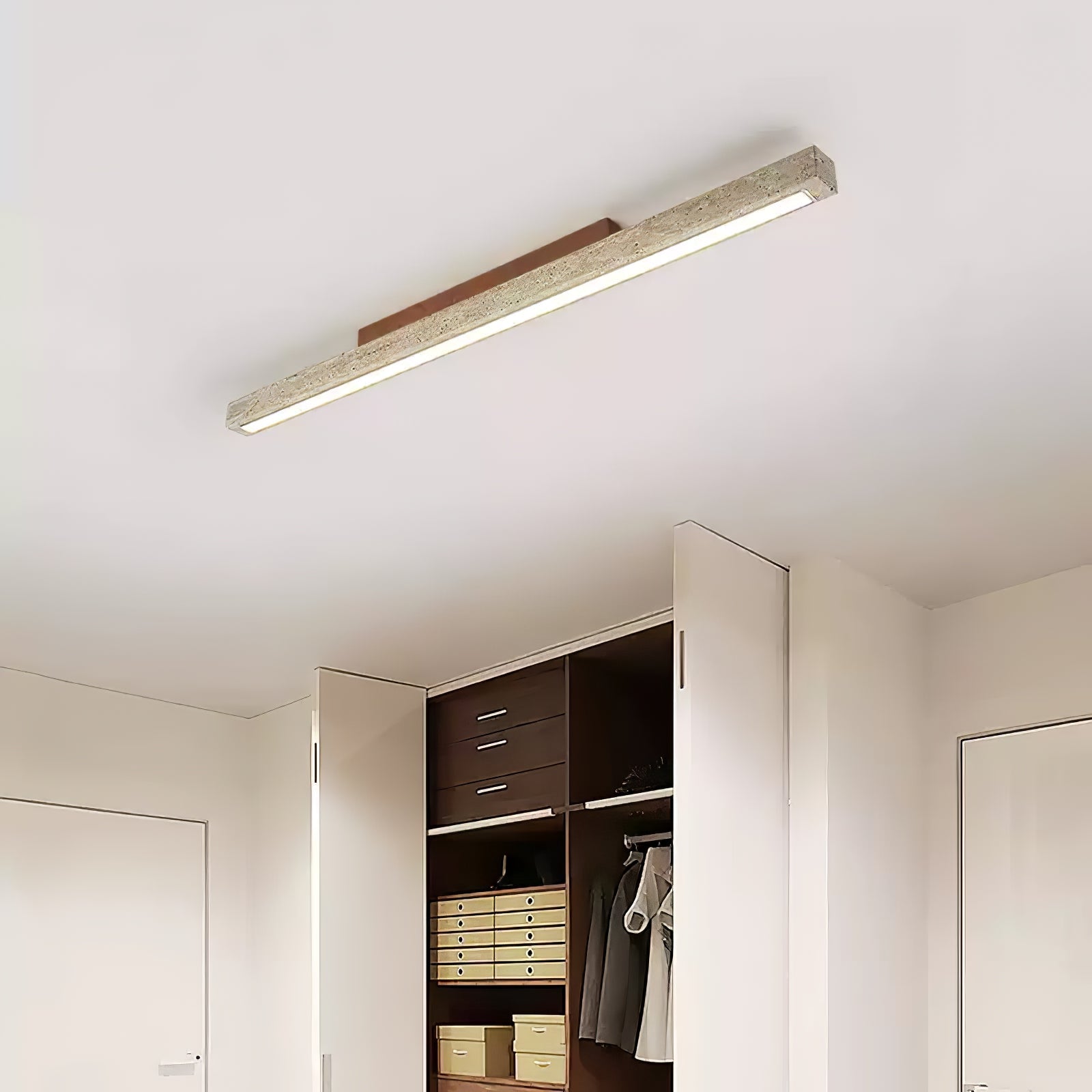 Travertine Column Ceiling Light