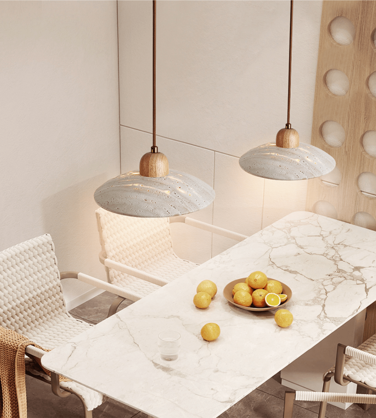 Travertine Dome Pendant Light