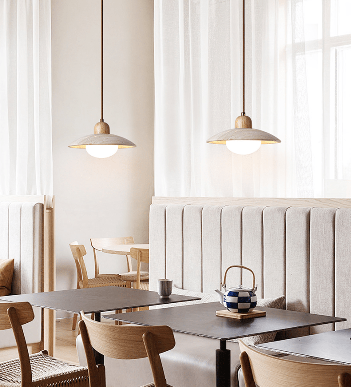 Travertine Dome Pendant Light