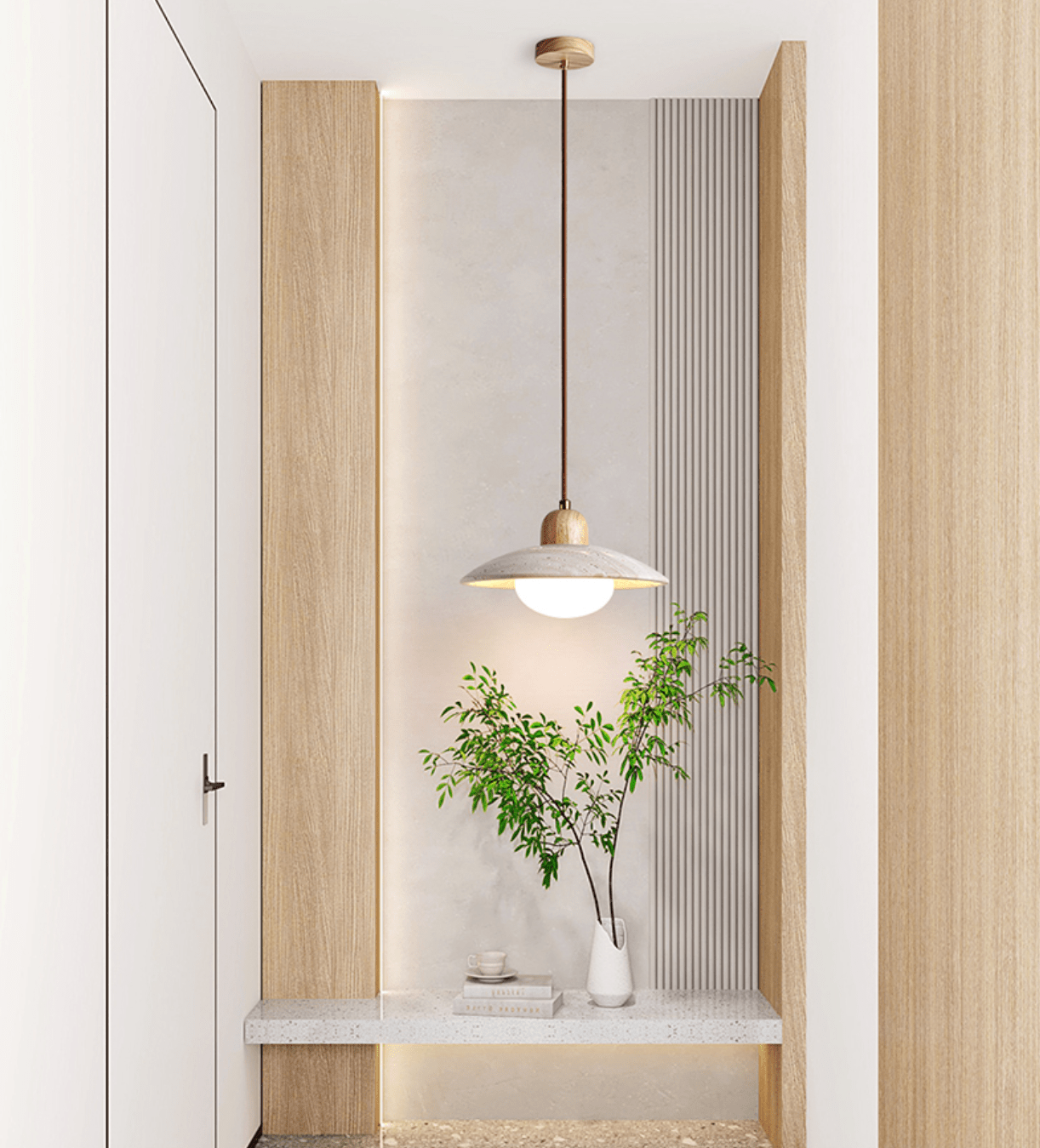 Travertine Dome Pendant Light