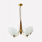 Tulips Glass Wood Chandelier