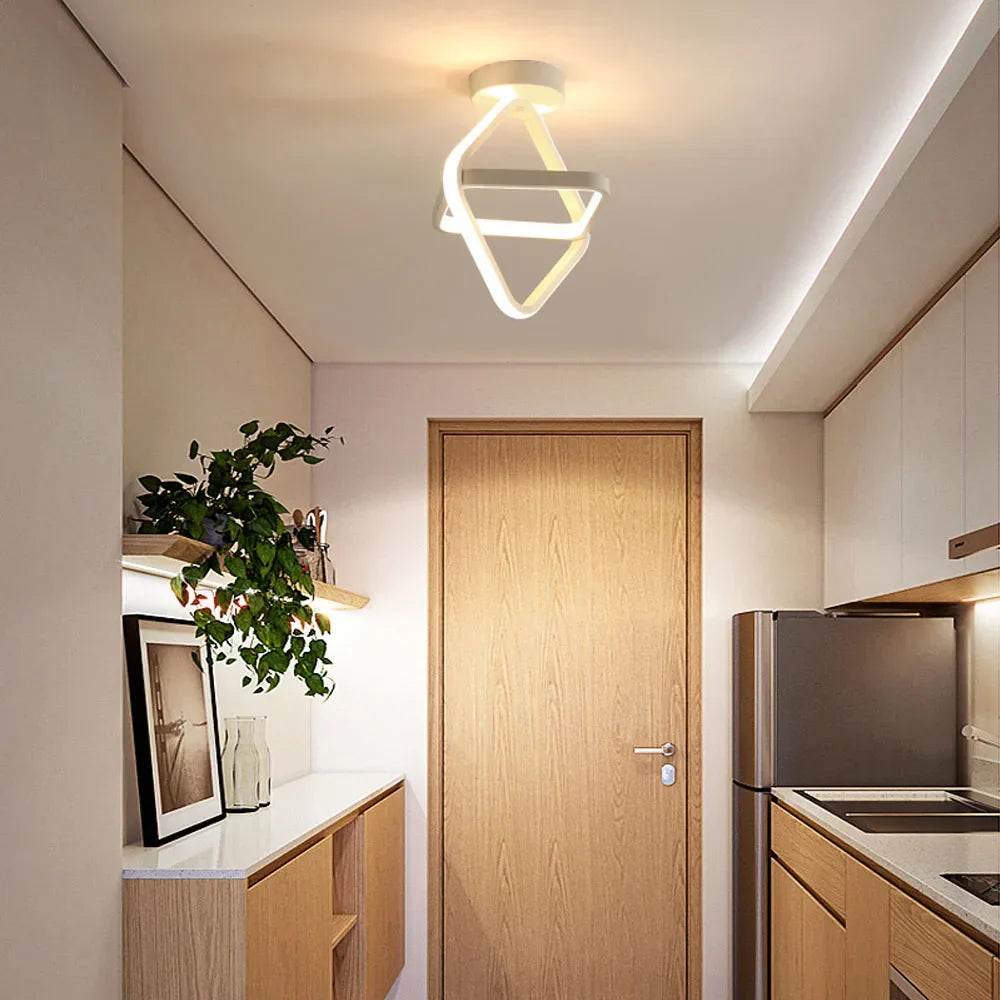 Modern Black&White LED Ceiling Light for Living Room, Bedroom, Aisle, Balcony - Nordic Style
