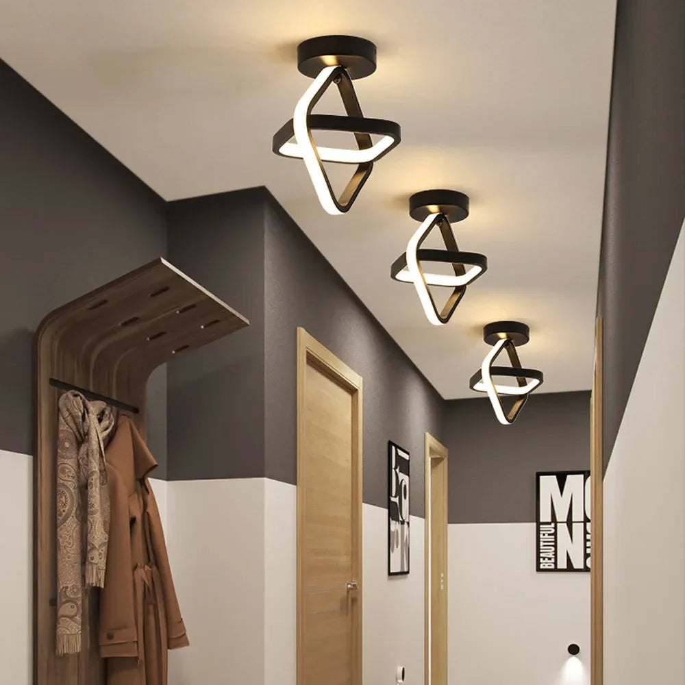 Modern Black&White LED Ceiling Light for Living Room, Bedroom, Aisle, Balcony - Nordic Style
