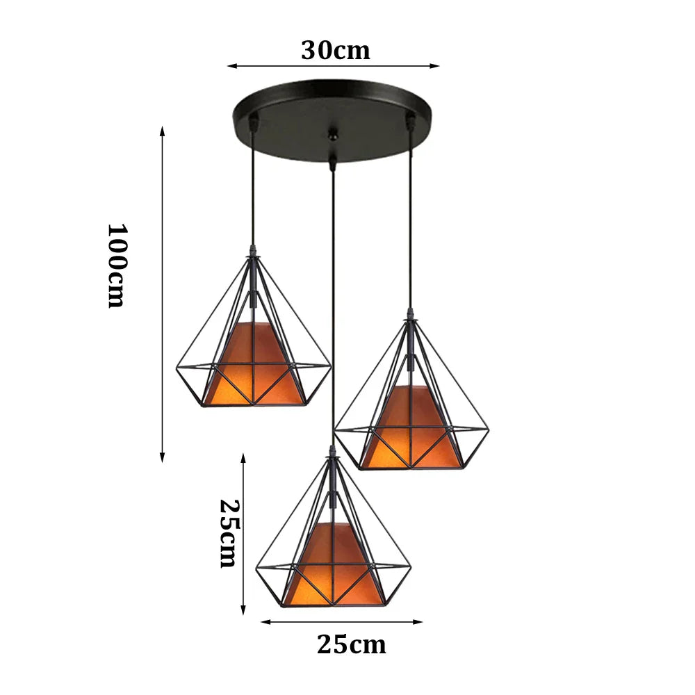 Retro Loft LED Bar Pendant Chandelier Dining Kitchen Hanging Lampshade