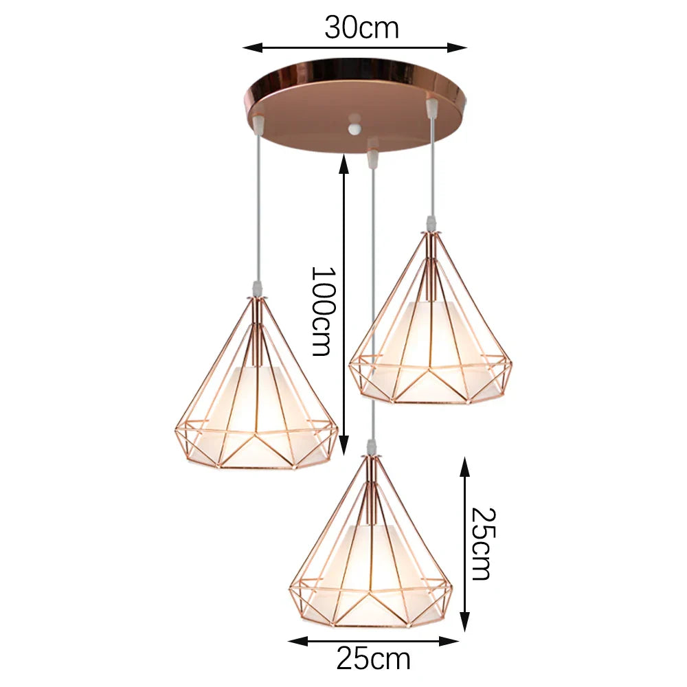 Retro Loft LED Bar Pendant Chandelier Dining Kitchen Hanging Lampshade