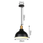 Vintage Industrial Pendant Light Chandelier E27 Base Hanging Lamp Home Lighting