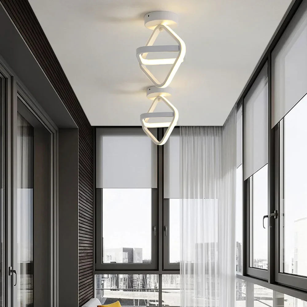 Modern Black&White LED Ceiling Light for Living Room, Bedroom, Aisle, Balcony - Nordic Style
