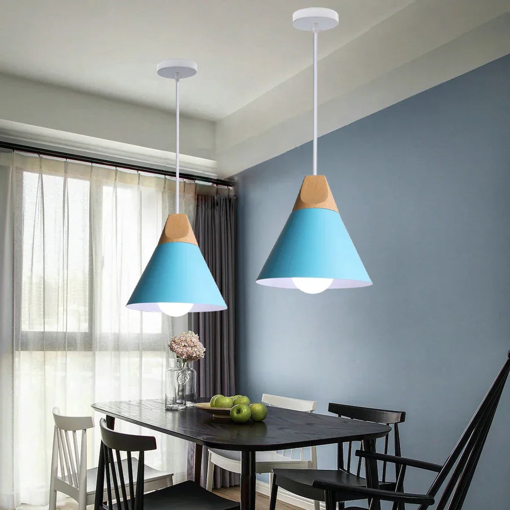 Wood Bar Cafe Pendant Light Chandelier for Living Dining Kitchen Decor