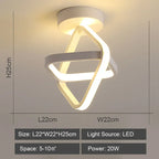 Modern Black&White LED Ceiling Light for Living Room, Bedroom, Aisle, Balcony - Nordic Style