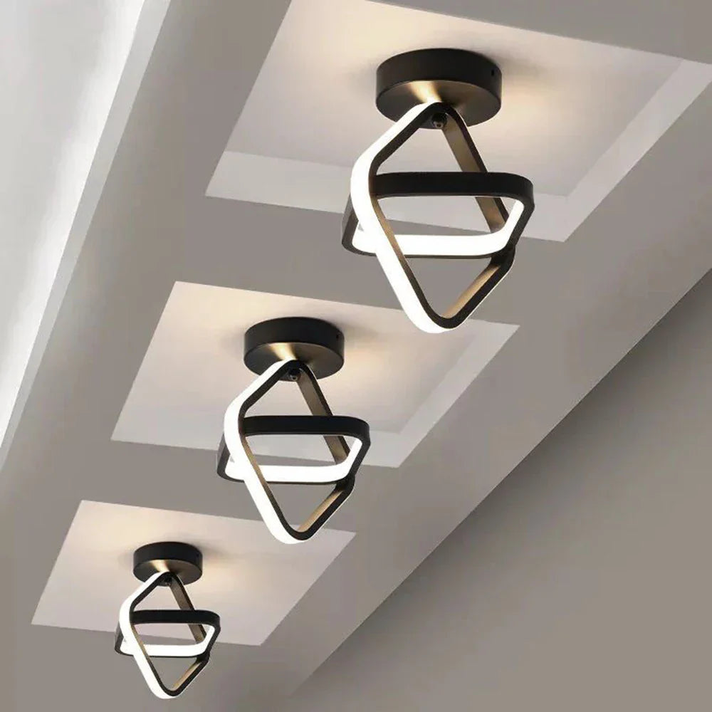 Modern Black&White LED Ceiling Light for Living Room, Bedroom, Aisle, Balcony - Nordic Style