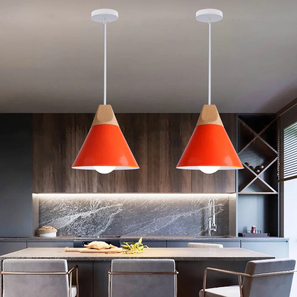 Wood Bar Cafe Pendant Light Chandelier for Living Dining Kitchen Decor