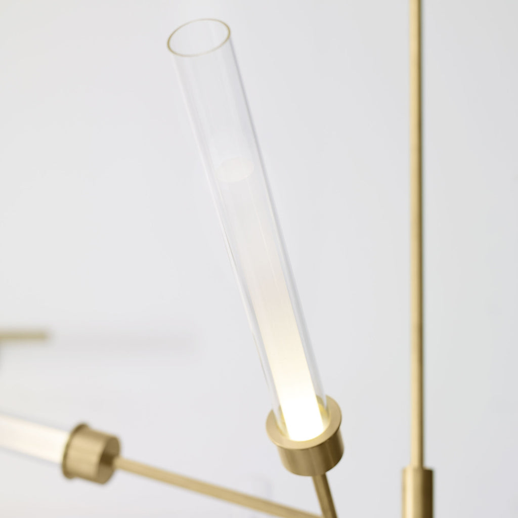 Linger Abstract Chandelier, 12-Light, LED, Natural Brass, Glass, 40.75"W (700LNG12ANB-LED930 70P9E4U)