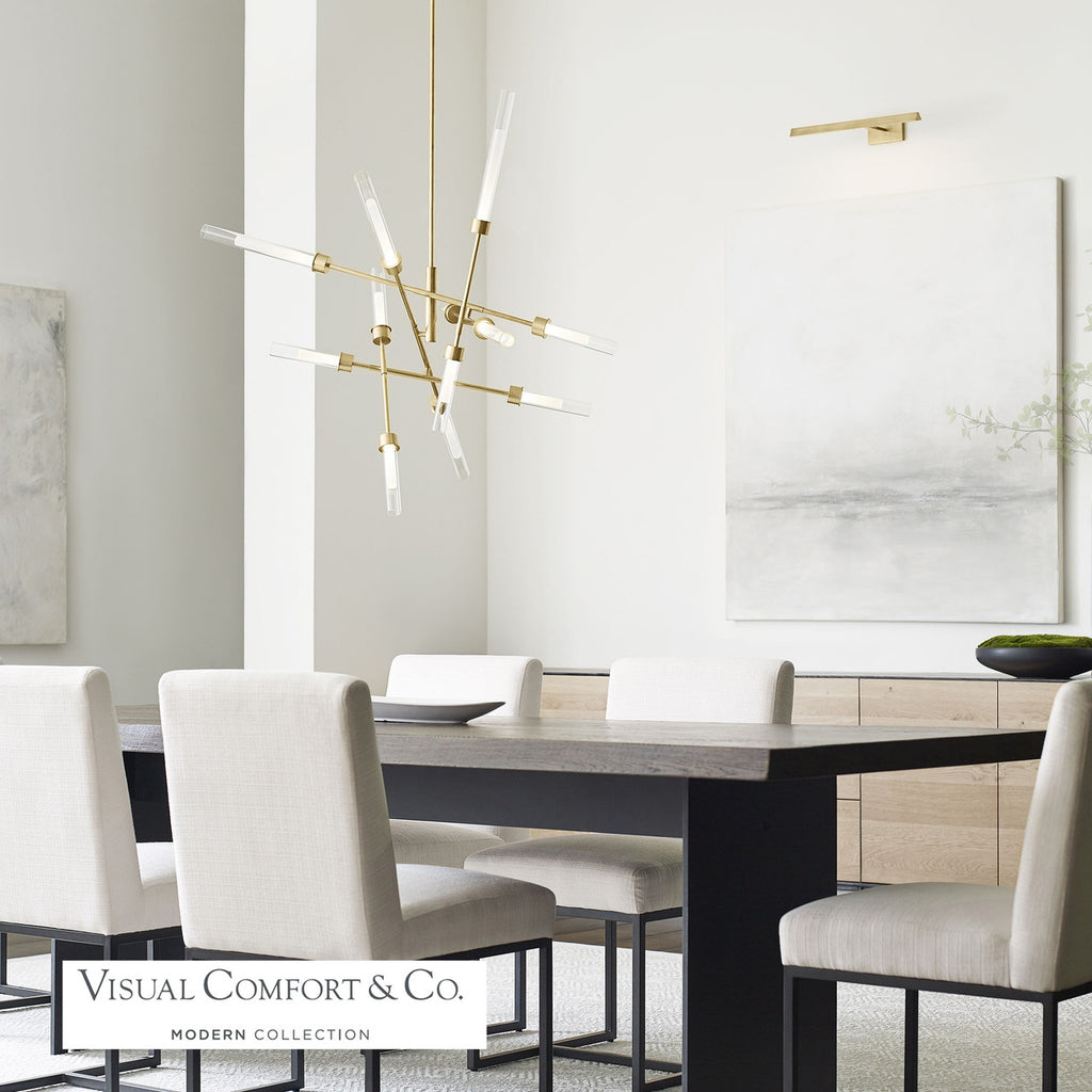 Linger Abstract Chandelier, 12-Light, LED, Natural Brass, Glass, 40.75"W (700LNG12ANB-LED930 70P9E4U)