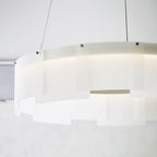 Stratos Chandelier, Integrated LED, Frosted/Satin Nickel , 30.6"W (700STR30FS-LED927 70E7HTW)