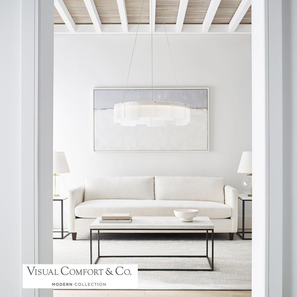 Stratos Chandelier, Integrated LED, Frosted/Satin Nickel , 30.6"W (700STR30FS-LED927 70E7HTW)