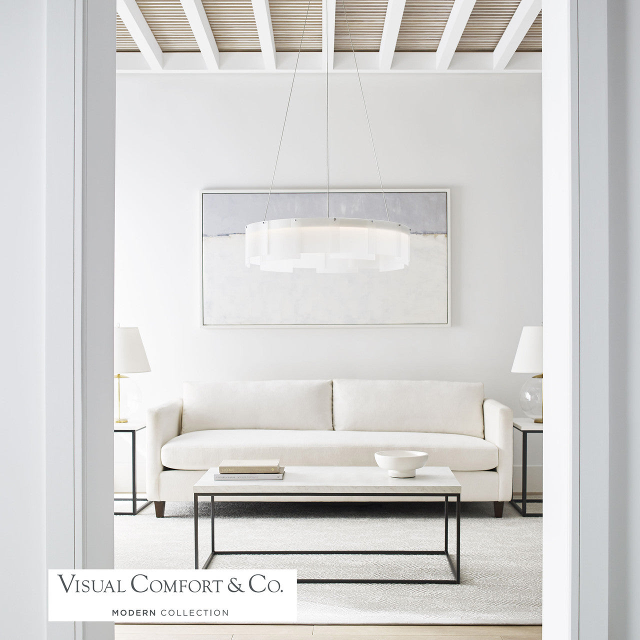 Stratos Chandelier, Integrated LED, Frosted/Satin Nickel , 30.6"W (700STR30FS-LED927 70E7HTW)