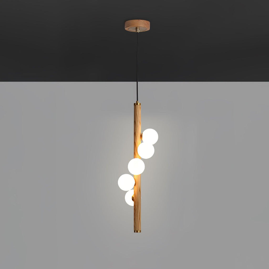 Vertical Orb Timber Pendant Lamp