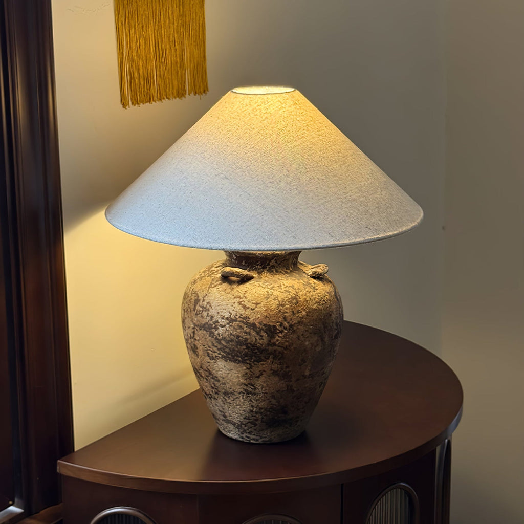 Vintage Terracotta Vase Table Lamp