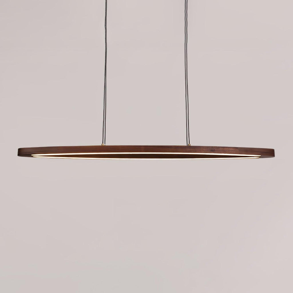 Walnut Arc Linear Pendant Lamp