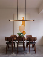 Walnut Arc Linear Pendant Lamp