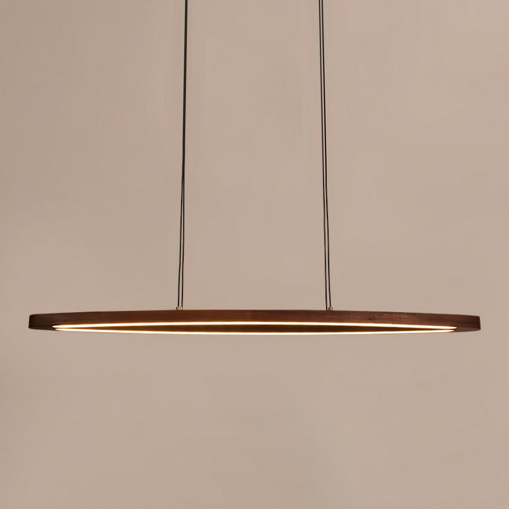 Walnut Arc Linear Pendant Lamp
