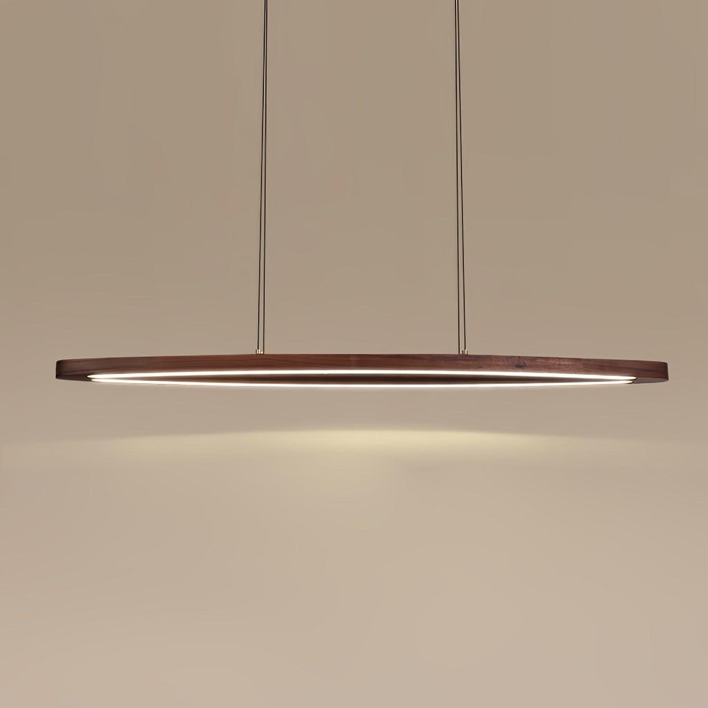 Walnut Arc Linear Pendant Lamp