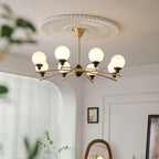 Walnut Glass Ball Chandelier