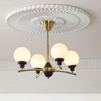 Walnut Glass Ball Chandelier