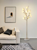 Porcelain Magnolia Floor Lamp