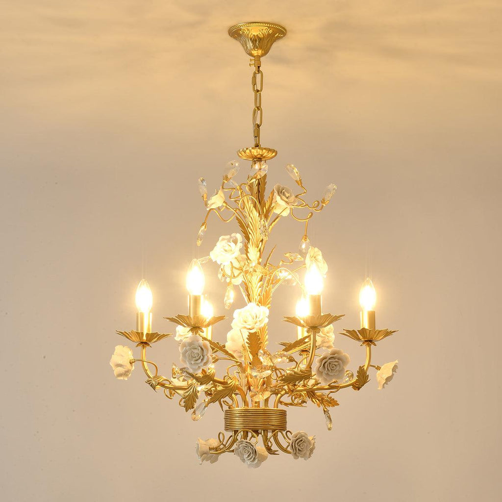 White Rose Crystal Chandelier