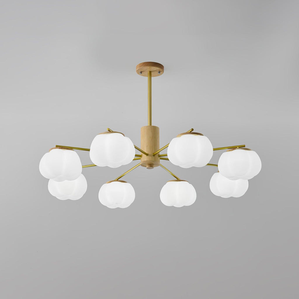 Wooden Cotton Balls Chandelier