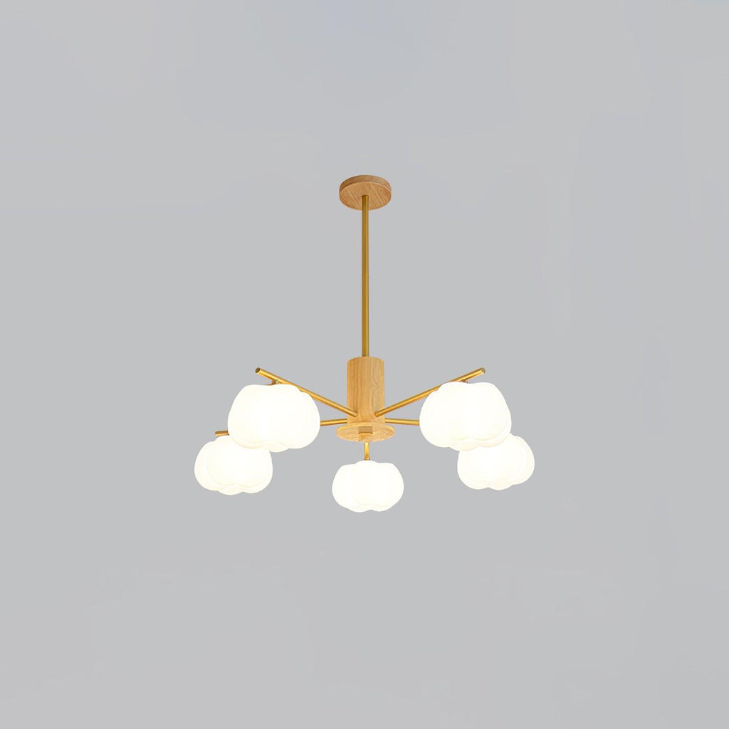 Wooden Cotton Balls Chandelier