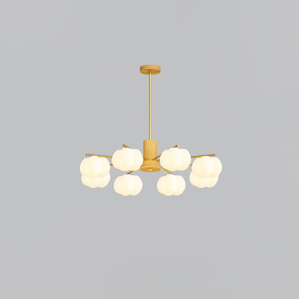 Wooden Cotton Balls Chandelier