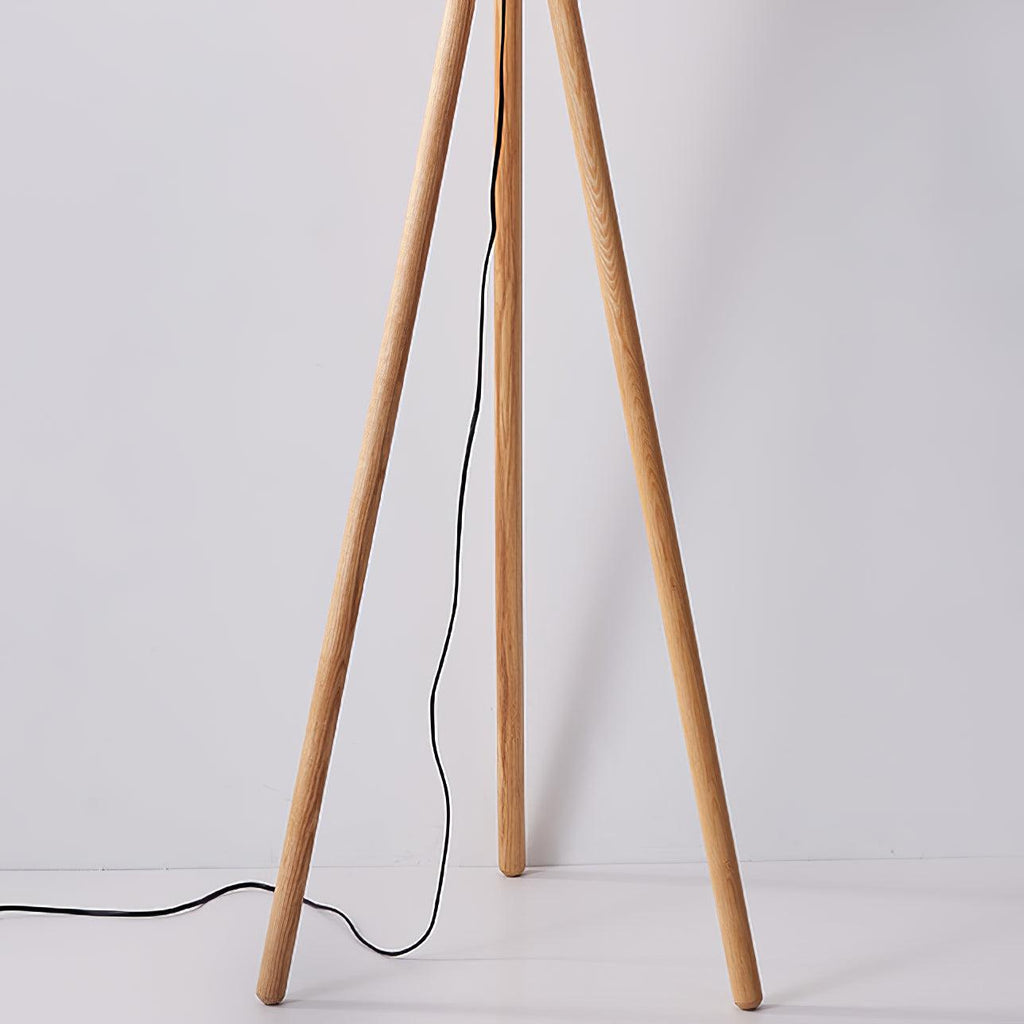 Wooden Pumpkin Floor Lamp