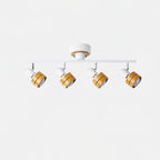 Wooden Adjustable Spot Ceiling Lamp
