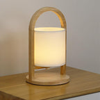 Battery Operated Wood Portable Accent Table Lamp