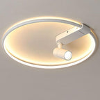 16'' Round Dimmable Adjustable Outdoor Flush Mount Light with Spotlights Track Lights