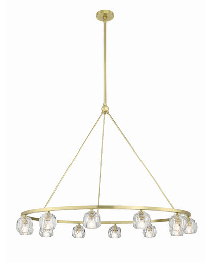 Aragon 12-Light Soft Brass Chandelier, Faceted Cut CrystalBy Crystorama Lighting