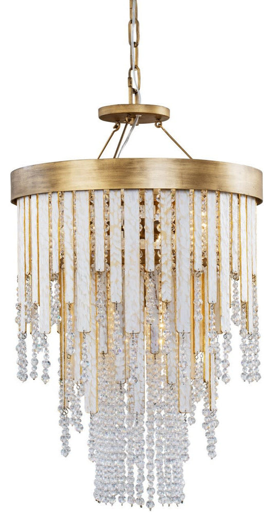 Varaluz 359C04 Lafayette 4 Light 18"W Crystal Waterfall - Havana GoldBy Varaluz