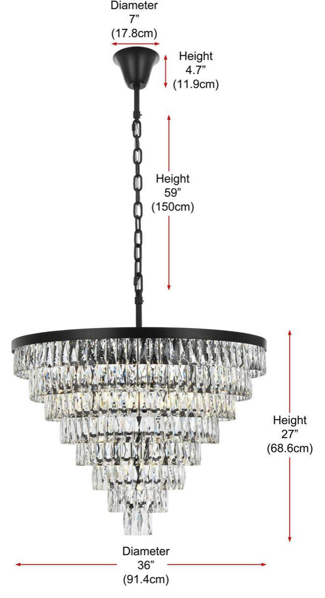 Josephine 29 Light Chandelier, BlackBy Elegant Furniture & Lighting