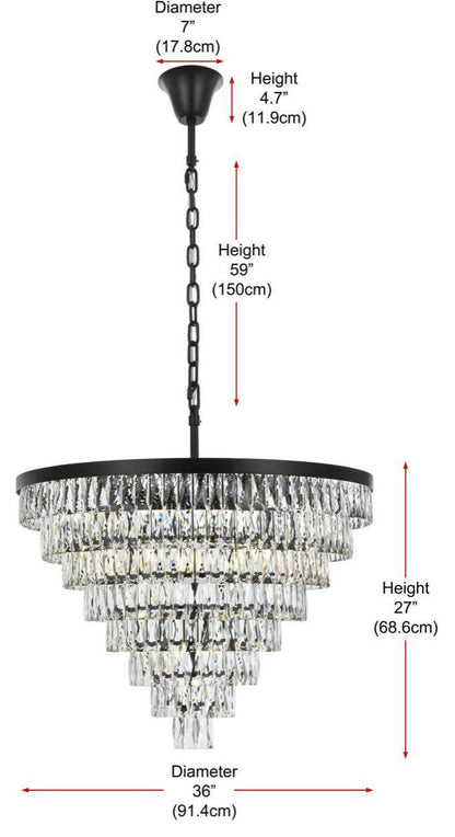 Josephine 29 Light Chandelier, BlackBy Elegant Furniture & Lighting