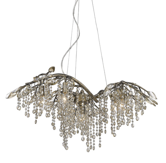 Golden Lighting 9903-6 MG Autumn Twilight 6 Light Chandelier in Mystic GoldBy Golden Lighting