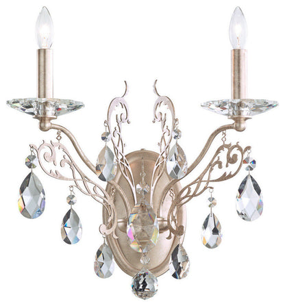 Filigrae 2-Light Wall Sconce, French Gold, Clear Heritage CrystalBy Schonbek