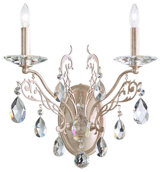 Filigrae 2-Light Wall Sconce, French Gold, Clear Heritage CrystalBy Schonbek