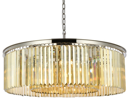 Elegant Lighting 1238G43-GT/RC Sydney 10 Light 44"W Crystal Drum - PolishedBy Elegant Furniture & Lighting