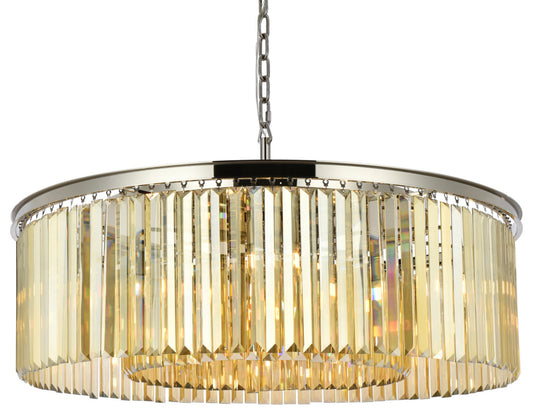 Elegant Lighting 1238G43-GT/RC Sydney 10 Light 44"W Crystal Drum - PolishedBy Elegant Furniture & Lighting