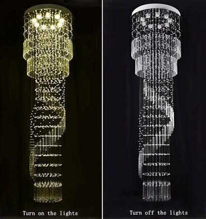 Levens | Exquisite Modern Flush Mount Crystal Chandelier, Dia31.5xh118.11" / Dia80xh300cm, Cool LightBy Miron Demid LLC