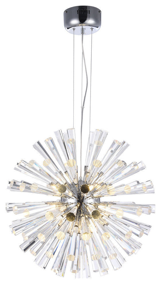 12 - Light Chrome Globe Chandelier With Clear Crystal AccentsBy Design Living