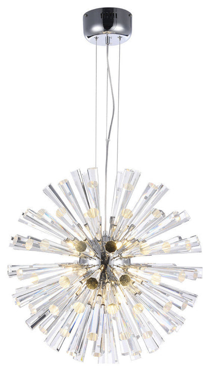 12 - Light Chrome Globe Chandelier With Clear Crystal AccentsBy Design Living